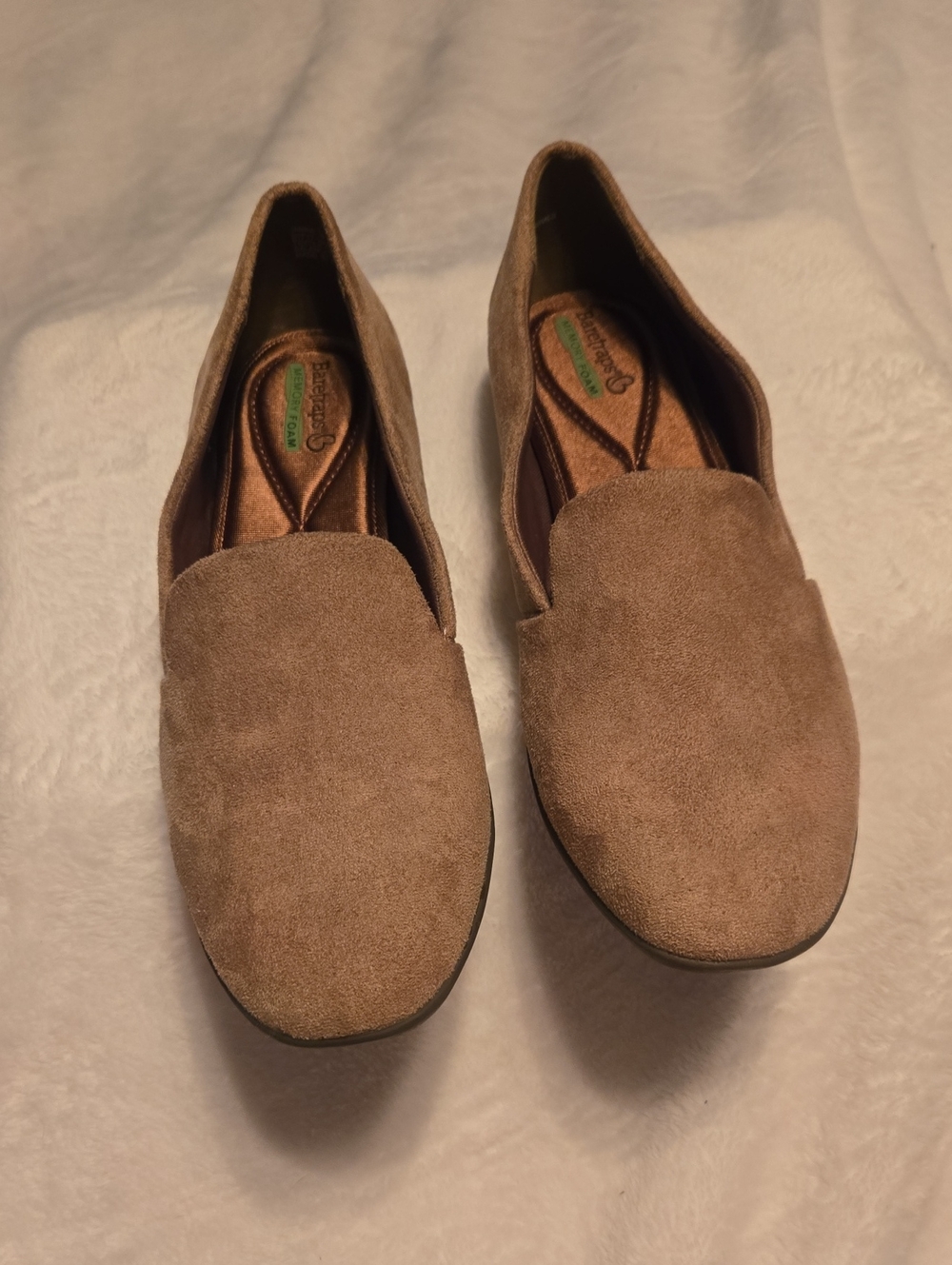 Baretraps Janine Flat Loafers Women's Microfiber W/ Memory Foam Lt. Brown (Tan)